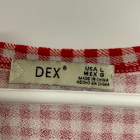 DEX red and white gingham jumpsuit/ romper size L - Picture 2 of 10